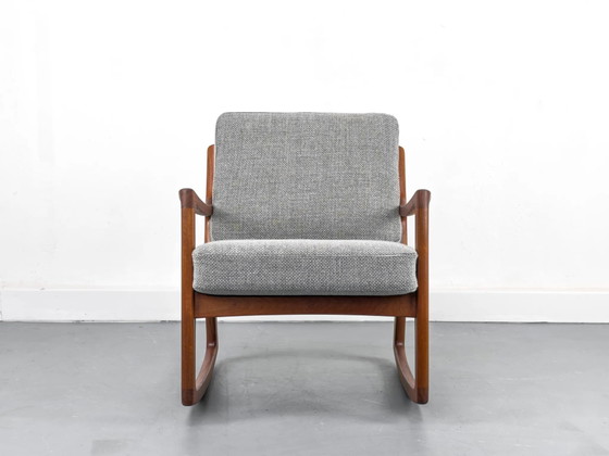 Senator Rocking Chair in Teak by Ole Wanscher for Cado, 1974, Wool, Mid Century Modern (photo 5 of 31)