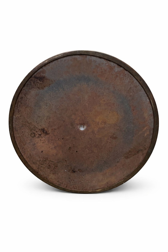 Image 1 of Art Deco Votive Candle Holder - Frosted Etched Glass & Brass Base - 1930s