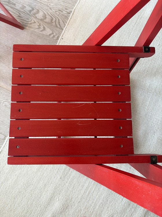 Image 1 of Aldo Jacober Trieste klapstoelen 2x rood hout