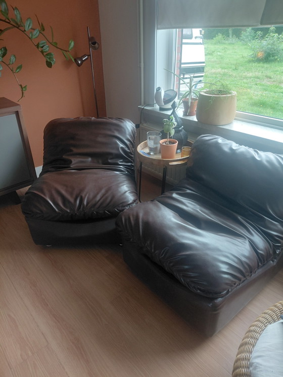 Vintage Design Loungefauteuils in Donkerbruin Pattin Tuigleer – Other (photo 4 of 8)
