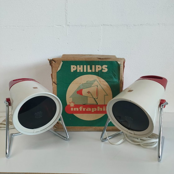 Philips Infraphil Kl7500 Jahre '46-'65, Tischlampen, Metall, Kunststoff, Creme, Vintage (Foto 6 von 15)