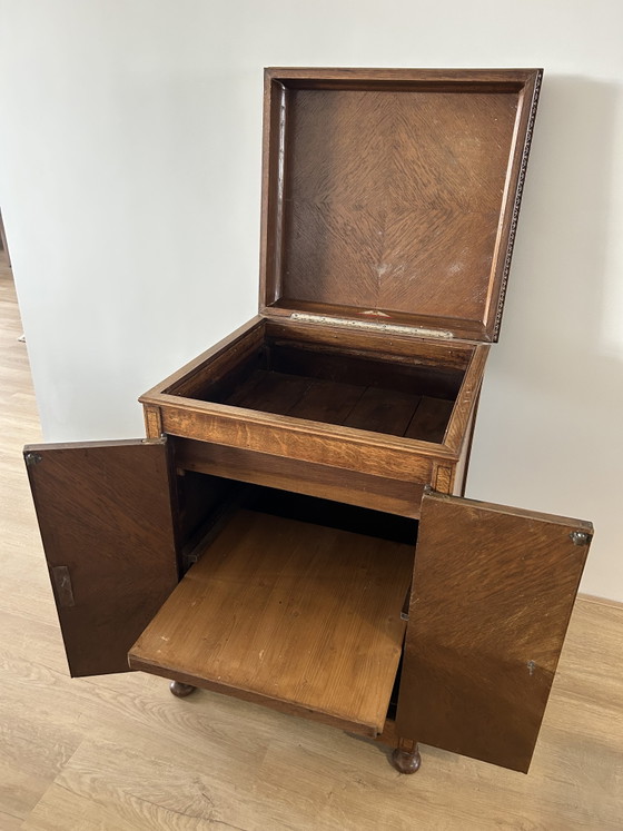 Prachtige vintage grammofoonkast – Edephone, Kasten, Metal, Wood (photo 6 of 10)