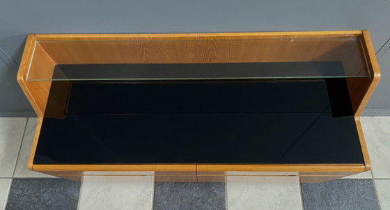 Image 1 of lowboard  with black glass top 1960s