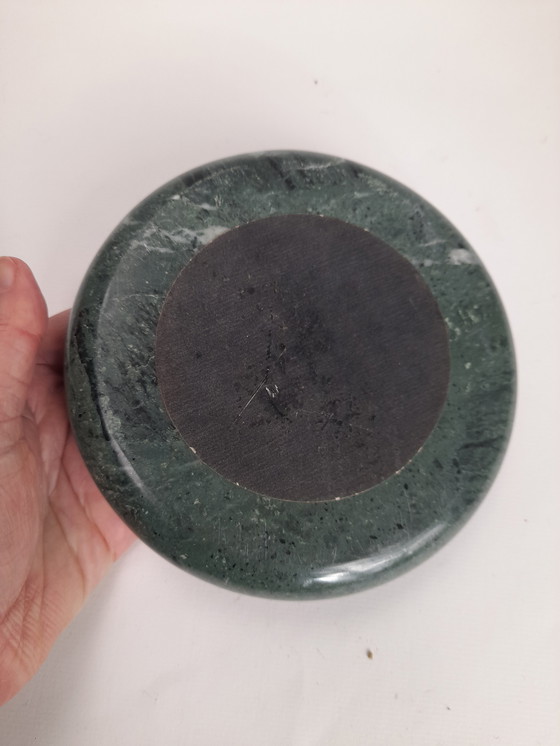 Image 1 of Green marble globule-shaped trinket tray