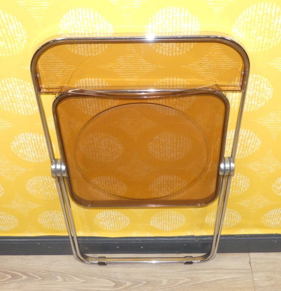 Image 1 of Castelli Kunststoff Klappstuhl PLIA Chair 70er Jahre Design Klassiker braun transparent
