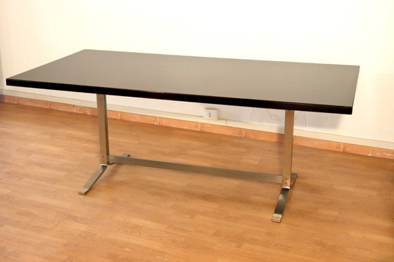 Image 1 of Table Formanova en palissandre et acier chromé, style milieu du siècle, par Gianni Moscatelli, 1965