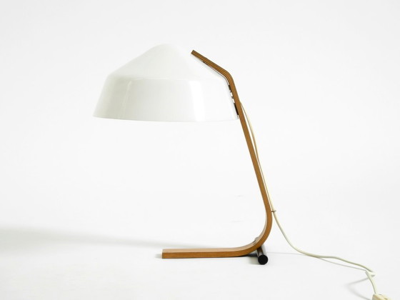 Image 1 of Lampada da tavolo originale Space Age anni '60 in compensato con paralume in plastica di Temde