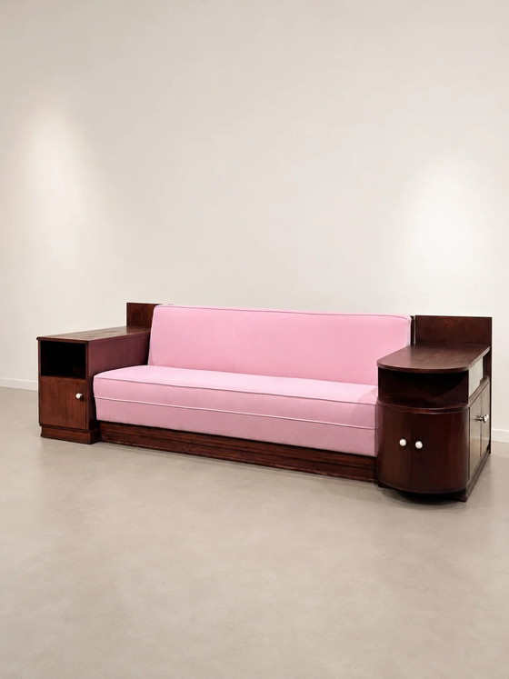 Canapé Art déco en velours rose poudré, années 1930 – Sofas, Marble, Velvet, Art Deco (photo 3 of 5)