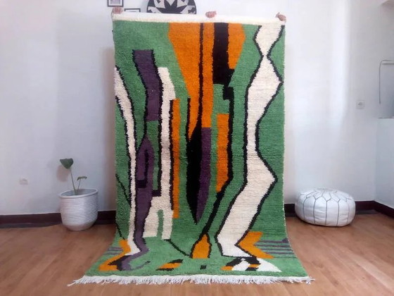 Green Moroccan rug made of hand-woven wool - handmade rug - 256 x 150 – Rugs & carpets, Cotton (photo 7 of 7)