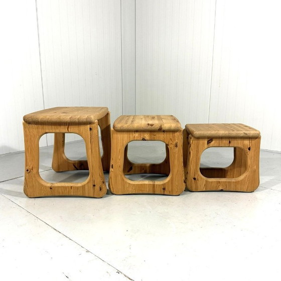 Image 1 of Tables d'appoint Pine Mimiset de style Rainer Daumiller, années 1970