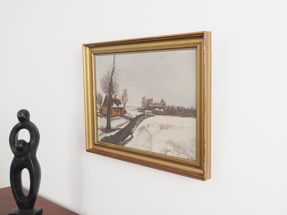 Image 1 of Peinture "The Winterscape", design scandinave, années 1960