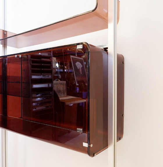 Image 1 of Étagère/Bar sol/plafond Michel Ducaroy pour Roche Bobois (Claustra), années 1970