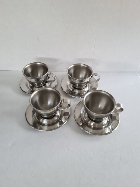 Motta Italy 4 Tazzine da Caffè Espresso a Doppia Parete – Stoviglie, Metal, rvs (photo 3 of 7)