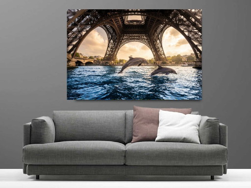Foto stampata su plexiglass o alluminio / edizione limitata / firmata / Parigi sott'acqua / Torre Eiffel