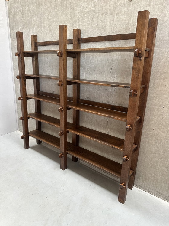 Image 1 of Vintage Wabi-Sabi - Brutalist solid oak wall cabinet