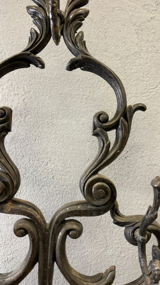 Image 1 of Antique Cast Iron Hall Stand, Victorian Coat Rack with Marble Base, Ornate Hall Tree, 19th Century
