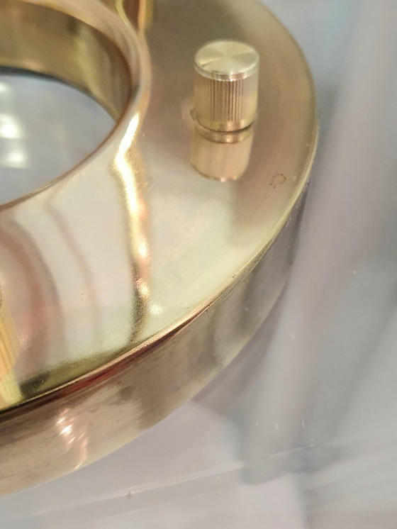 Image 1 of Lámpara de mesa "Saturno", latón y vidrio, Robert Sonneman, años 80