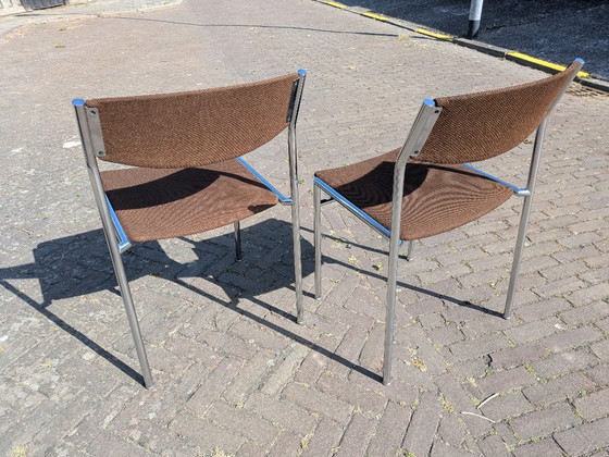 Image 1 of Set van 2 Vintage Gijs van der Sluis Eetkamerstoelen – Jaren 70 Dutch Design