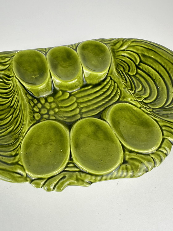Image 1 of Vintage majolica serveerschaal - eieren