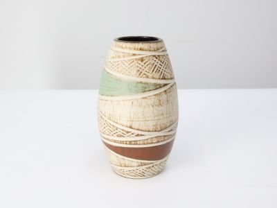 Vase vintage / céramique / crème marron vert / West Germany 110-15 (photo 5 of 5)