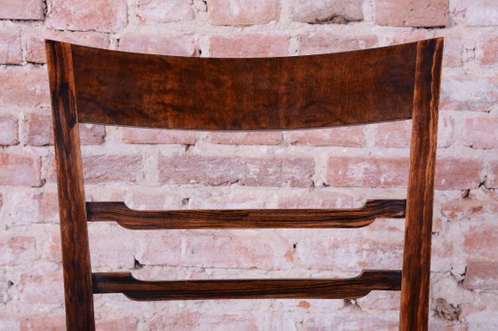 Set of Six Original Art Deco Chairs, Walnut, Revived Polish, Czech, 1920s, Dining chairs, Textile, Wood (photo 10 of 14)