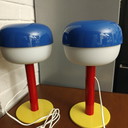 Paire unique de lampes de table IKEA postmodernes – Combinaison de couleurs personnalisée – Style Memphis