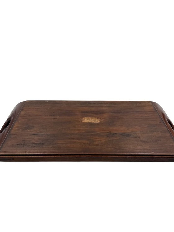 Image 1 of Plateau en bois incrusté et décor d'ailes de papillon, Brésil, années 1950