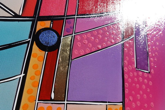 Image 1 of Kubisme A1362 - Abstract schilderij XXL