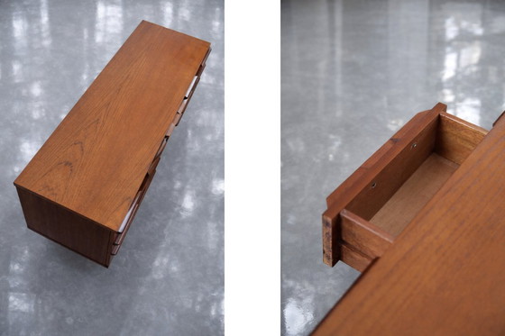 Image 1 of Scrivania vintage in teak marrone, stile Mid-Century Modern, anni '60