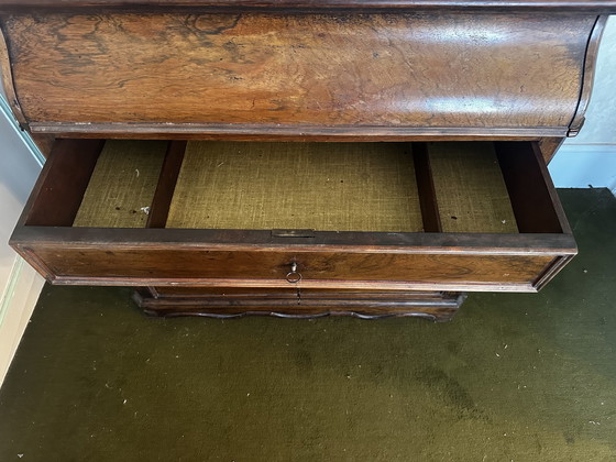 Image 1 of Commode de toilette XIX e s en noyer et marmo stile Luigi Filippo 