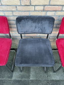 4 Ribstof Stoelen met Chrome Buisframe