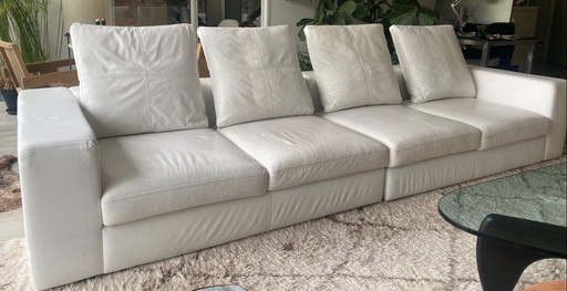 Grote leren sofa van Wonen 2000