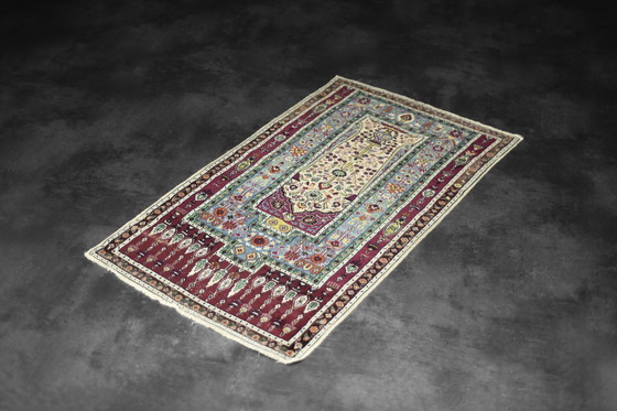 Image 1 of Vintage Hand-Woven Middle Eastern Oriental Baluch Prayer Rug, 1960s