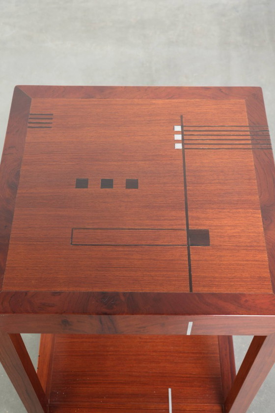 Image 1 of Table d'appoint carrée haute exceptionnelle, modèle Schuitema de la série Decoforma, de style Art Déco.