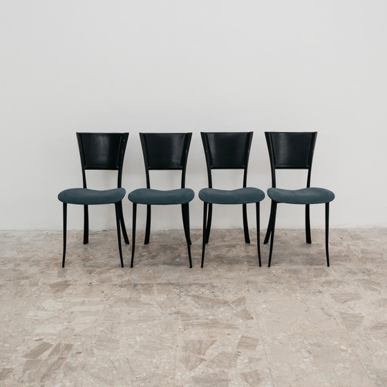 Image 1 of Dining Set of 4 Chairs, Made in Italy, 1980s Postmodern, Modern Antiques
