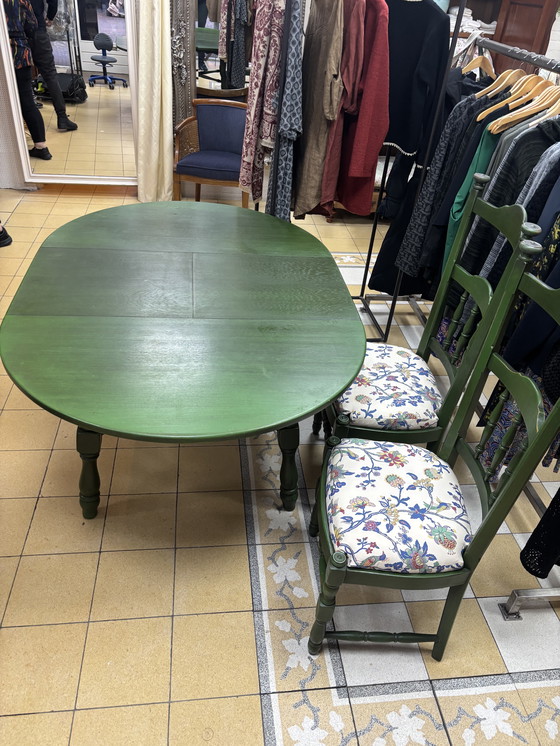 Image 1 of landelijke Inklapbare eettafel met 4 stoelen