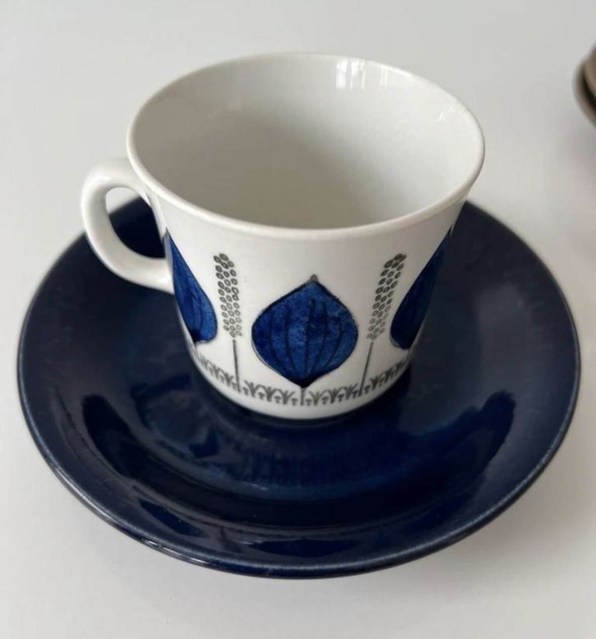 5x Upsala Ekeby Gefle Groblad cup and saucer vintage rare