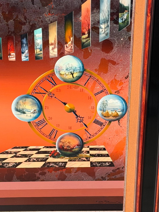 Paul Boonaert – “Wat Baten Kaars en Bril” – Framed Surrealist Artwork – Paintings & Drawings (photo 3 of 6)