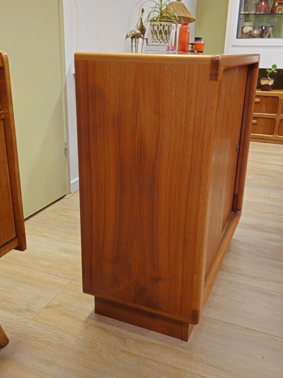 Image 1 of Set of 2 Silkeborg Teak Sideboards Sliding Door Cabinets