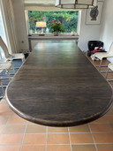 Mesa de comedor de madera extensible de 120 a 360 cm.
