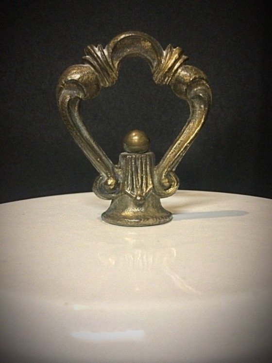 Image 1 of Antique Blue Floral Faience Funeral Urn - Macabo Design, 20th Century - 2Y20