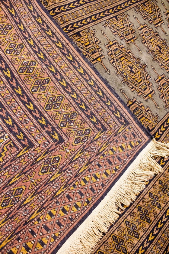 Antique Wool Persian Bokhara Rug with Grey-Brown Pattern – Rugs & carpets (photo 6 of 6)