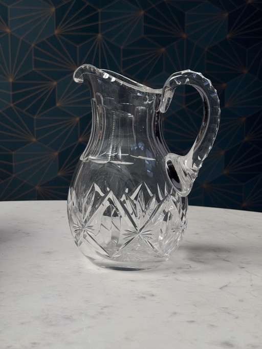 Val Saint Lambert - jaren 1900 - handgeslepen kristallen kan - 1 liter