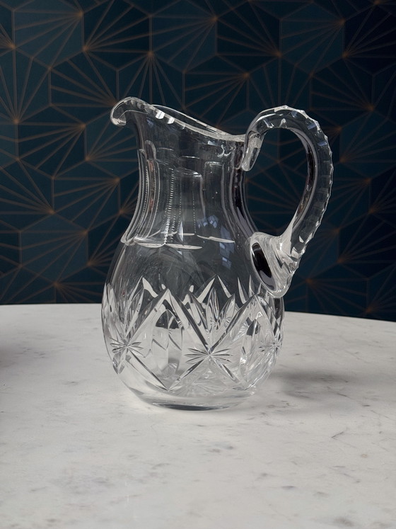 Image 1 of Val Saint Lambert - jaren 1900 - handgeslepen kristallen kan - 1 liter