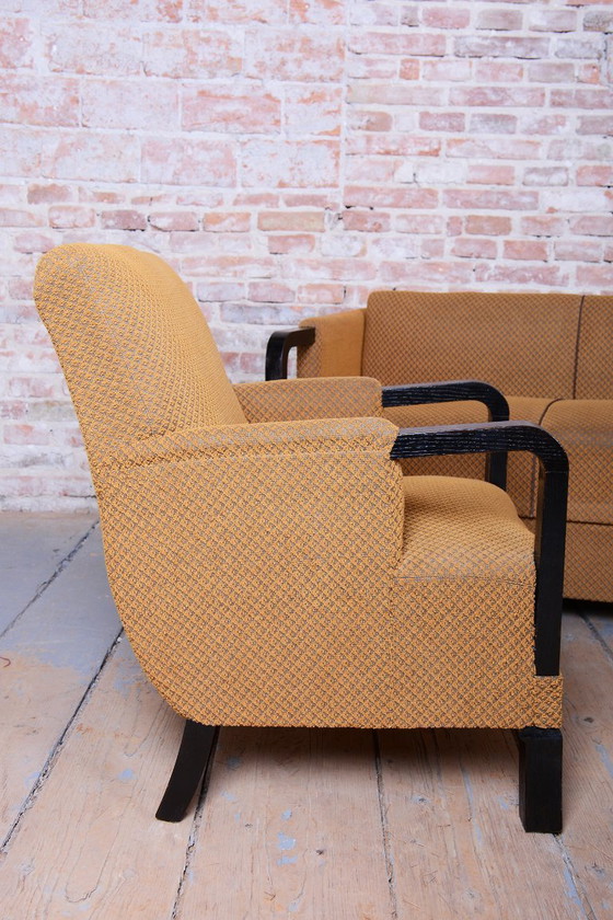 Ensemble de Sièges Art Déco Restauré, J. Halabala, UP Závody, Hêtre, Chêne, Tchèque, Années 1930 – Fauteuils (photo 21 of 36)