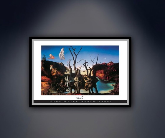 Image 1 of Salvador Dali: "Swans Reflecting Elephants, 1937". Offset Lithograph.