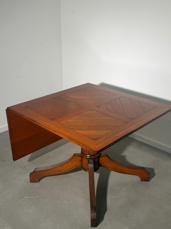 Image 1 of Antique Oak Dining Table with Extendable Leaf