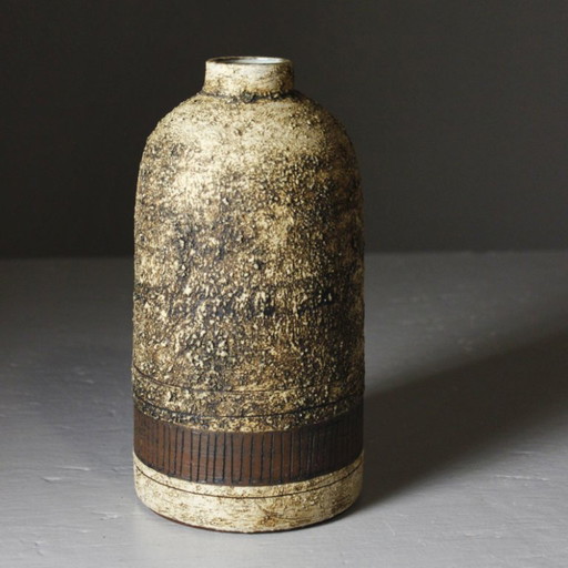 Jarrón cerámico brutalista vintage diseño Fritz & Helga Göllner Terraform Keramik