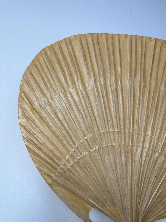 Image 1 of Applique murale vintage Uchiwa III en bambou, conçue par Ingo Maurer pour M-Design, design japonais des années 1970.