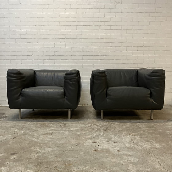 Image 1 of Poltrone di design &quot;Bommel&quot; con etichetta in pelle Gerard Van De Berg